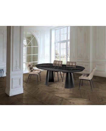 CAPRI -MESA COMEDOR- T MARMOL NEGRO